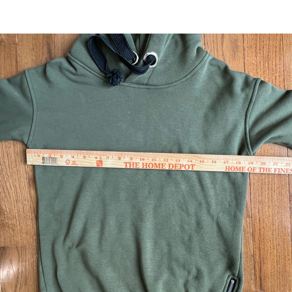 Dumanmis Fleece Lined HoodieSide Zipper Wide Drawstring Olive Green, size Small - Picture 7 of 10